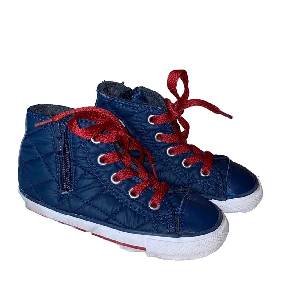 Converse All Star Blue Nylon Quilted Zip Lace 8